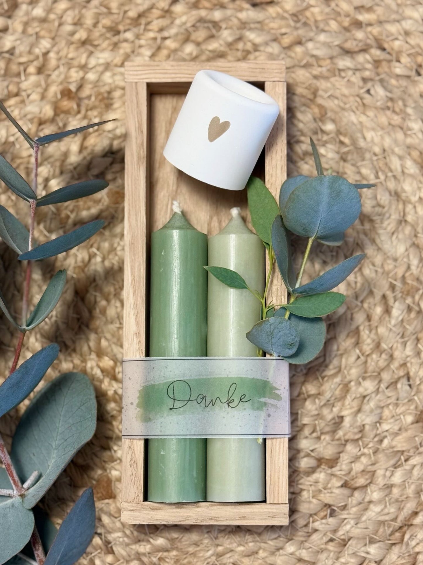 Kerzenset im Holzrahmen – Ein liebevolles Geschenk für jeden Anlass 🕯🌸