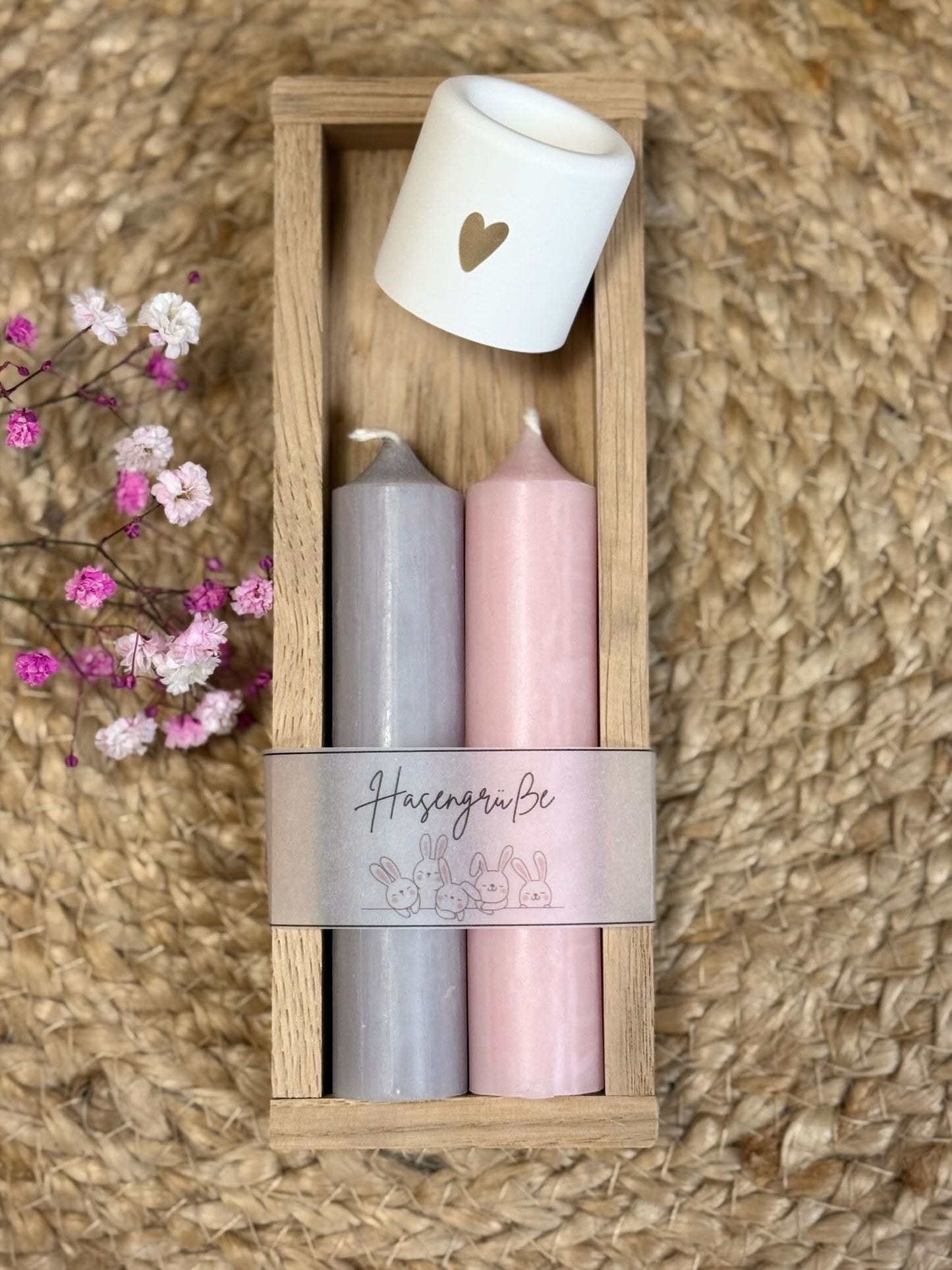 Kerzenset im Holzrahmen – Ein liebevolles Geschenk für jeden Anlass 🕯🌸