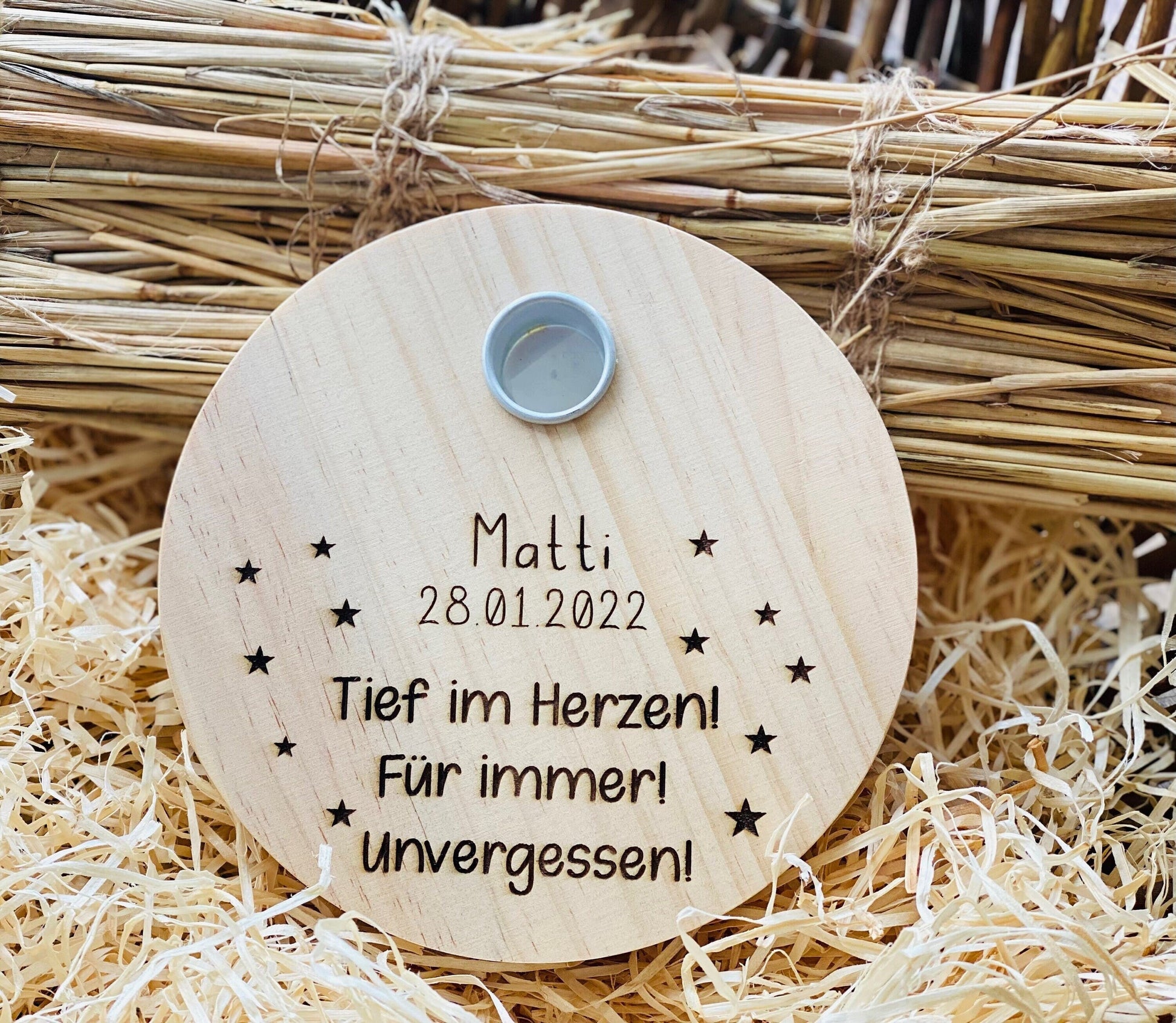 Kerzenhalter personalisiert für Sternenkinder