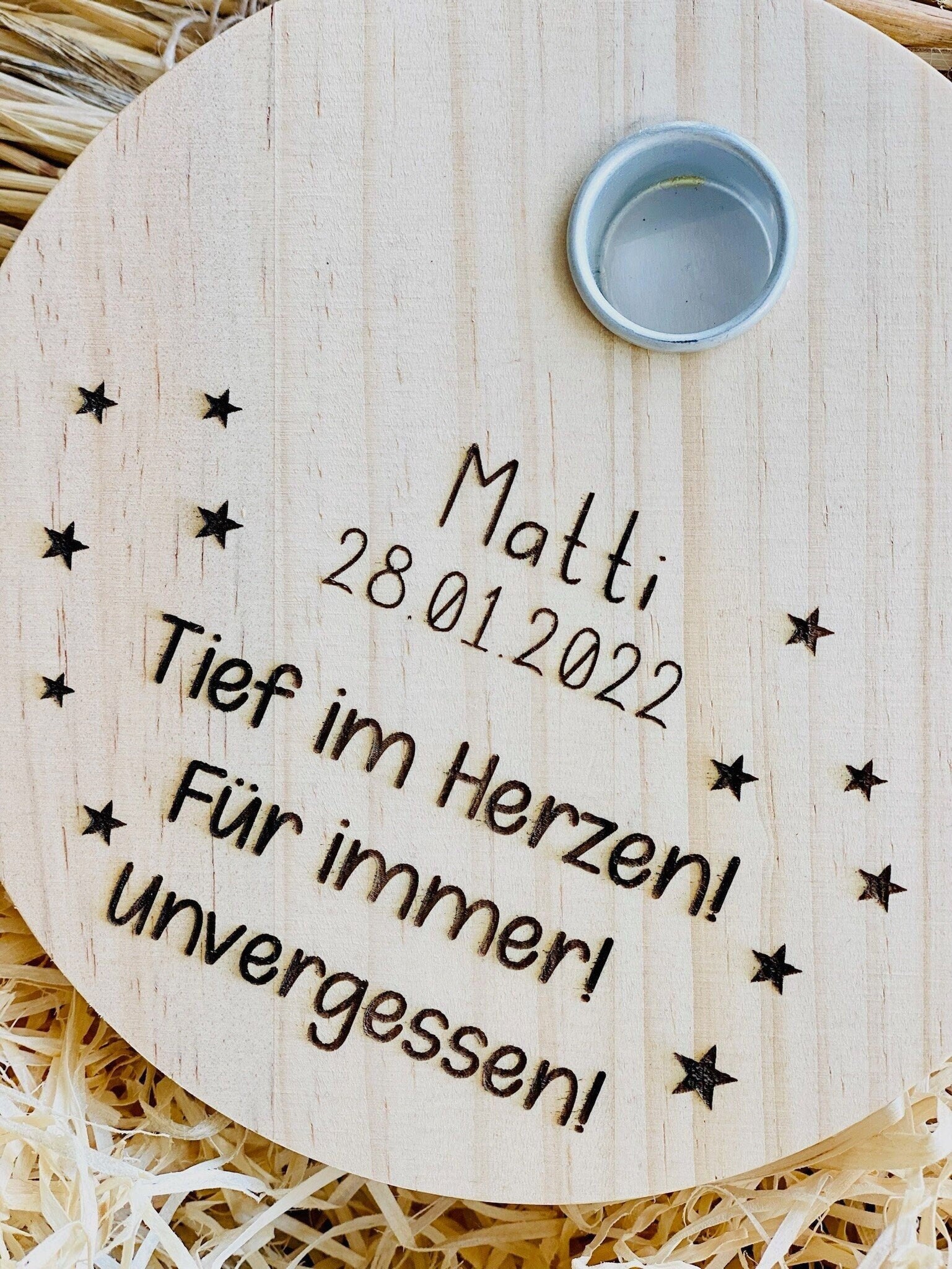 Kerzenhalter personalisiert für Sternenkinder