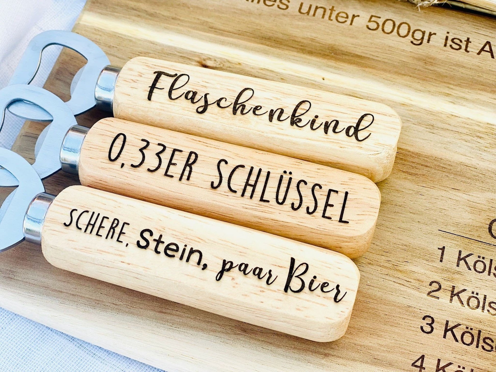 Vatertag Geschenkset - personalisierter Flaschenöffner + Duplobox